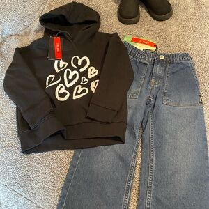 Toddler silver jeans outfit set